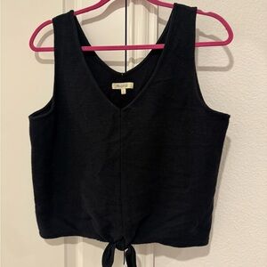 Madewell Black Tie-Front Tank Top